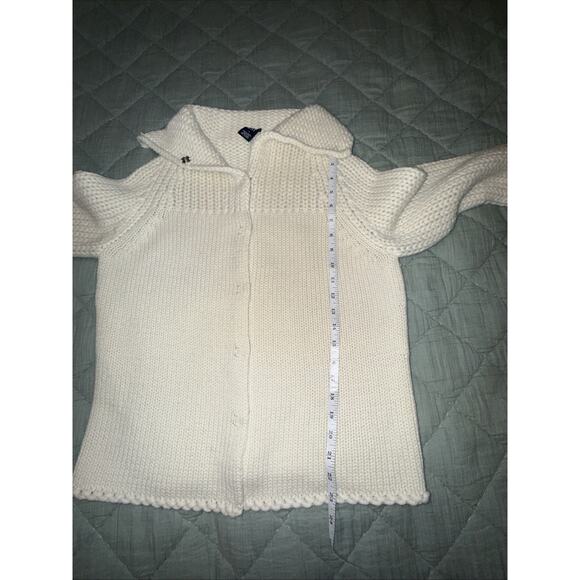Gap Cream Cardigan Y2K Vintage Large Wool Blend Snap Closure Sweater Women's - Picture 6 of 10
